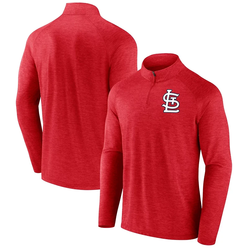 Profile St Louis Cardinals Big Tall Raglan Quarter-Zip Top