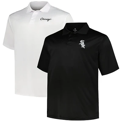 Profile White Chicago Sox Big  Tall Two-Pack Solid Polo Set
