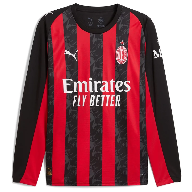 Puma Christian Pulisic AC Milan 2025 26 Home Replica Long Sleeve Player Jersey