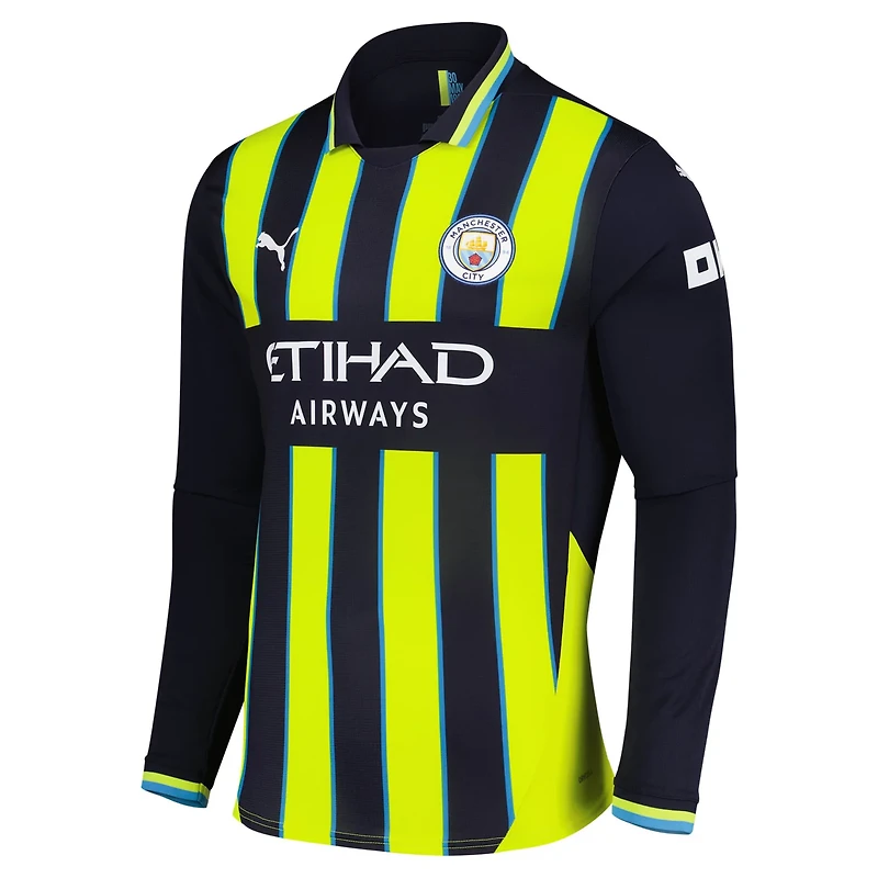 Puma Erling Haaland Manchester City 2024 25 Away Replica Long Sleeve Player Jersey