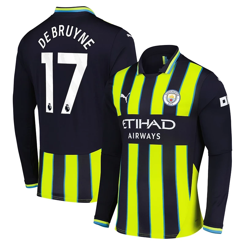 Puma Kevin De Bruyne Manchester City 2024 25 Away Replica Long Sleeve Player Jersey