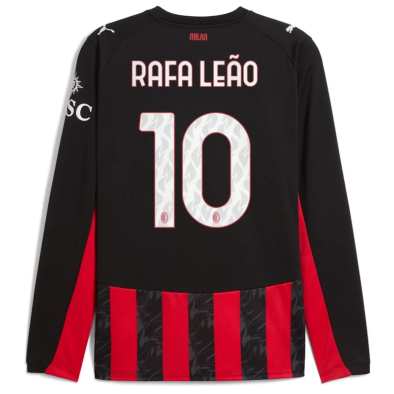 Puma Rafael Leo AC Milan 2025 26 Home Replica Long Sleeve Player Jersey