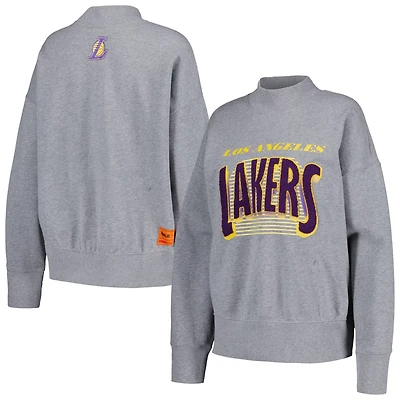 Qore Los Angeles Lakers Oversized Cozy Mock Neck Pullover Sweatshirt