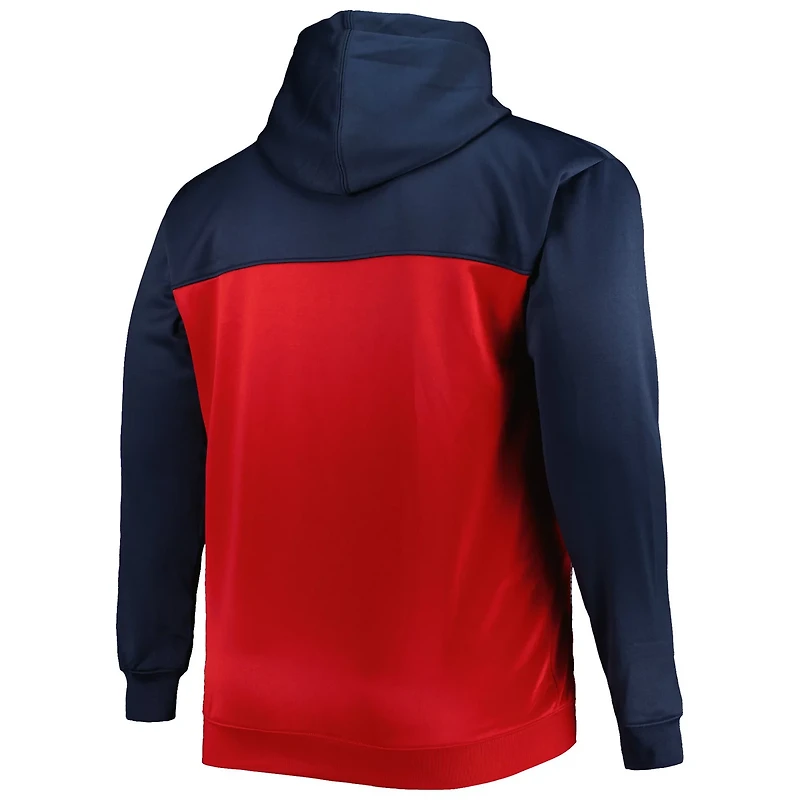 Red Atlanta Braves Big  Tall Yoke Full-Zip Hoodie