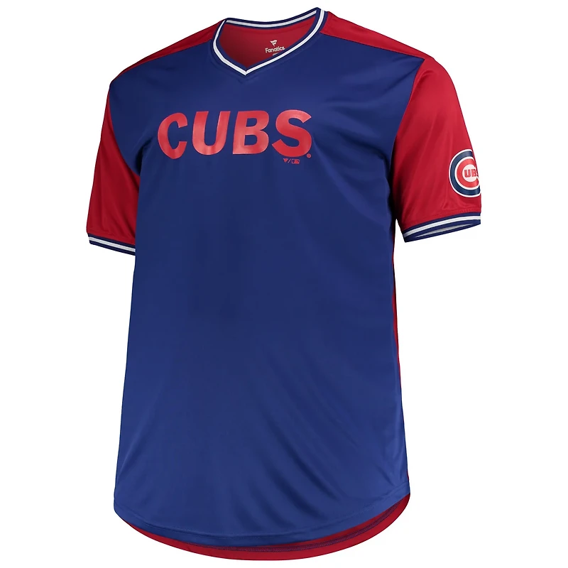 /Red Chicago Cubs Solid V-Neck T-Shirt