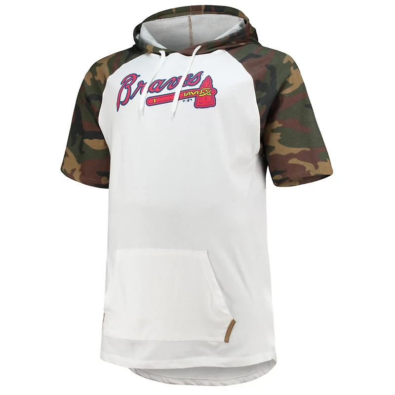 Ronald Acuna Jr /Camo Atlanta Braves Player Big Tall Raglan Hoodie T-Shirt