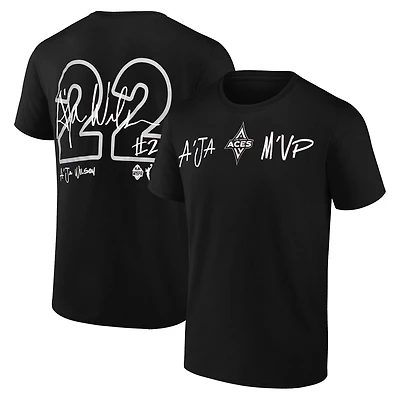 round21 A'ja Wilson Las Vegas Aces Player Signature Name  Number T-Shirt
