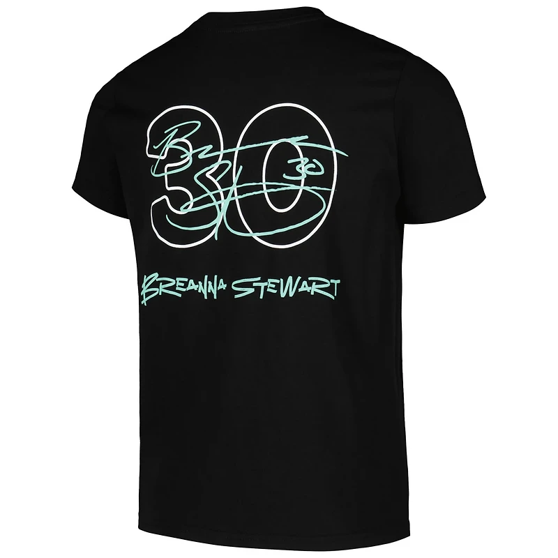 round21 Breanna Stewart New York Liberty Player Signature Name  Number T-Shirt