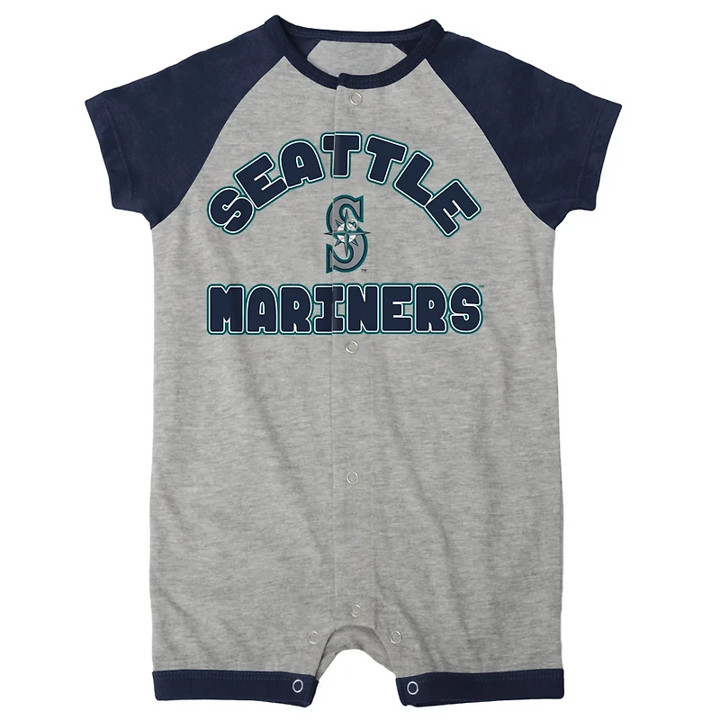 Seattle Mariners Extra Base Hit Raglan Full-Snap Romper