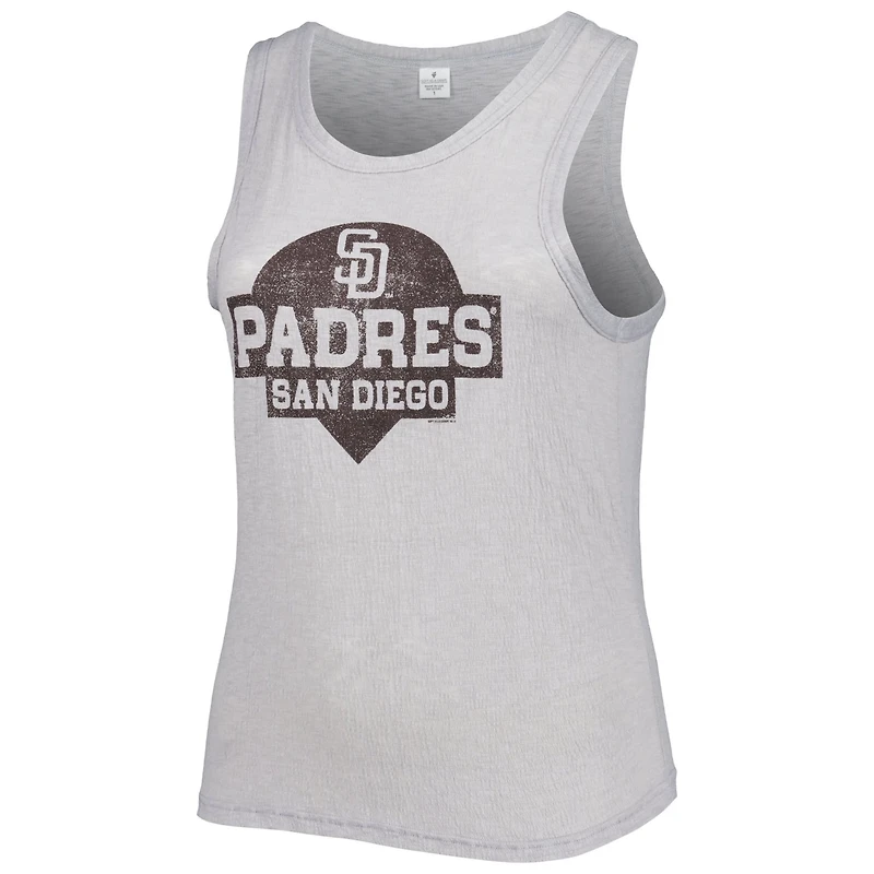 Soft as a Grape San Diego Padres Plus High Neck Tri-Blend Tank Top