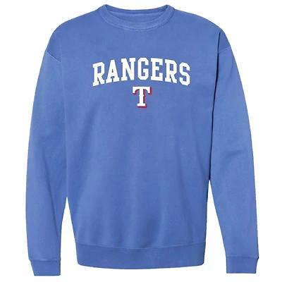 Soft as a Grape Texas Rangers Pigment Dye Pullover Sweatshirt