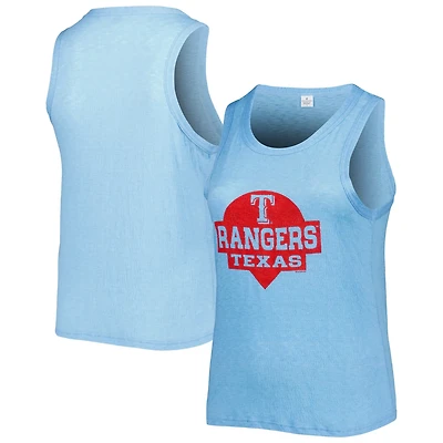 Soft as a Grape Texas Rangers Plus High Neck Tri-Blend Tank Top