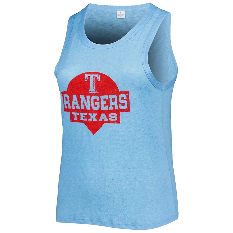 Soft as a Grape Texas Rangers Plus High Neck Tri-Blend Tank Top