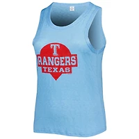 Soft as a Grape Texas Rangers Plus High Neck Tri-Blend Tank Top
