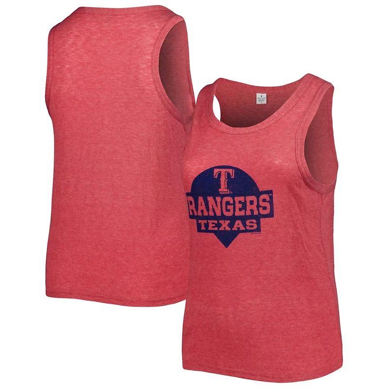Soft as a Grape Texas Rangers Plus High Neck Tri-Blend Tank Top