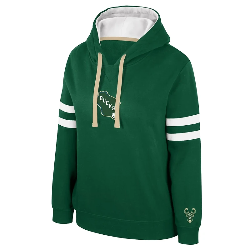 Stadium Essentials Hunter Milwaukee Bucks Road Game Pullover Hoodie