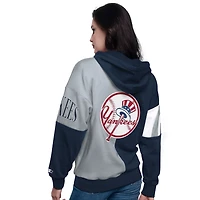 Starter Gray New York Yankees Curve Ball Full Zip Hoodie Sweatshirt