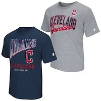 Starter Heather Gray Cleveland Guardians Two-Pack T-Shirt Set