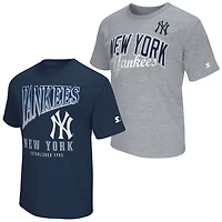 Starter Heather Gray New York Yankees Two-Pack T-Shirt Set