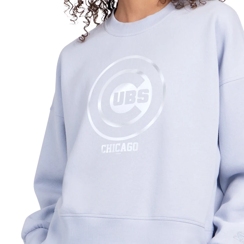 Starter Light Chicago Cubs Pastels Boxy Fleece Sweatshirt