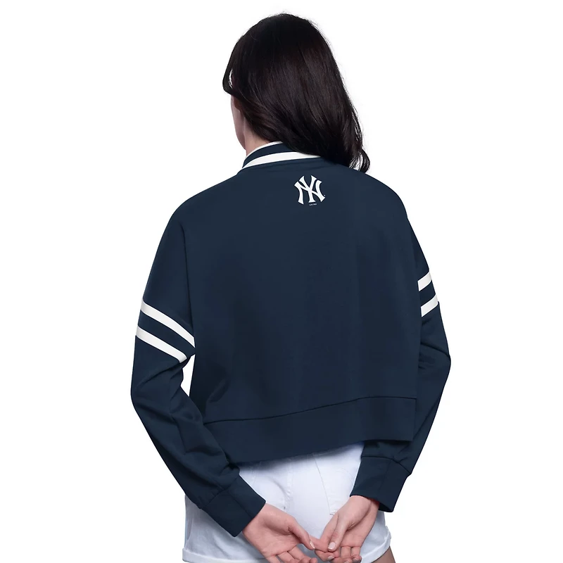 Starter New York Yankees Power Play Cropped Pullover Sweatshirt