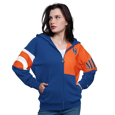Starter Orange New York Mets Curve Ball Full Zip Hoodie Sweatshirt