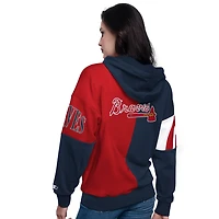 Starter Red Atlanta Braves Curve Ball Full Zip Hoodie Sweatshirt