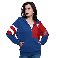 Starter Red Texas Rangers Curve Ball Full Zip Hoodie Sweatshirt