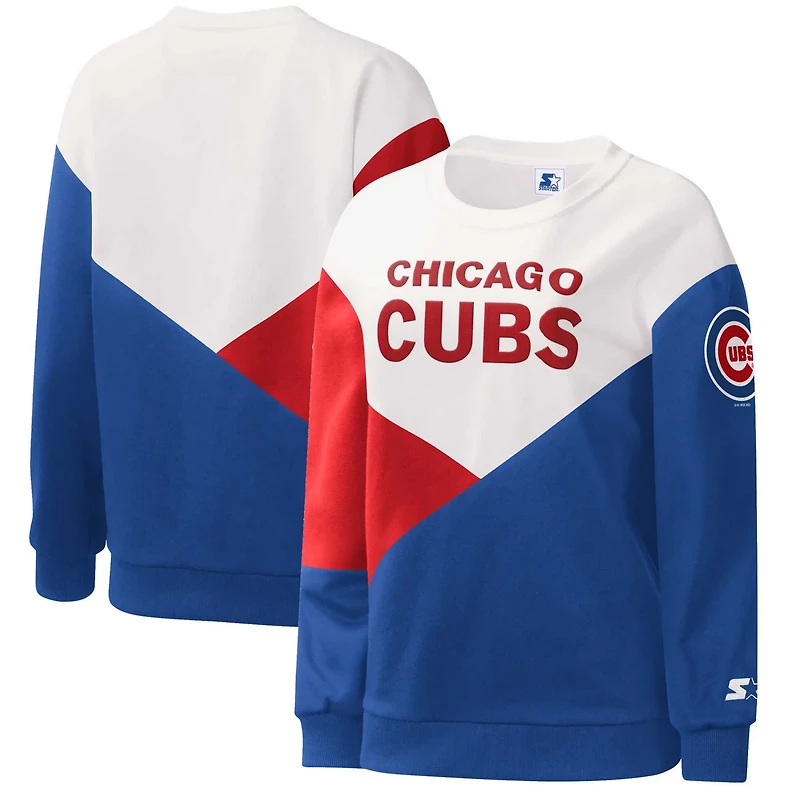 Starter Royal Chicago Cubs Shutout Pullover Sweatshirt