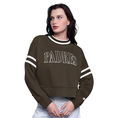 Starter San Diego Padres Power Play Cropped Pullover Sweatshirt