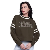 Starter San Diego Padres Power Play Cropped Pullover Sweatshirt