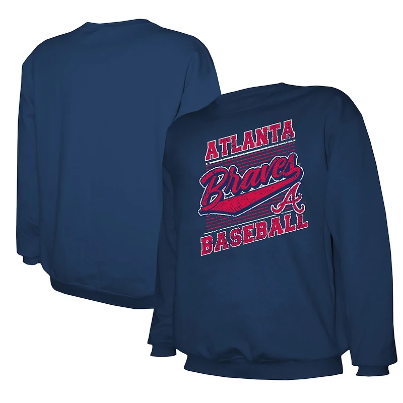 Stitches Atlanta Braves Lightweight Crew Sweatshirt