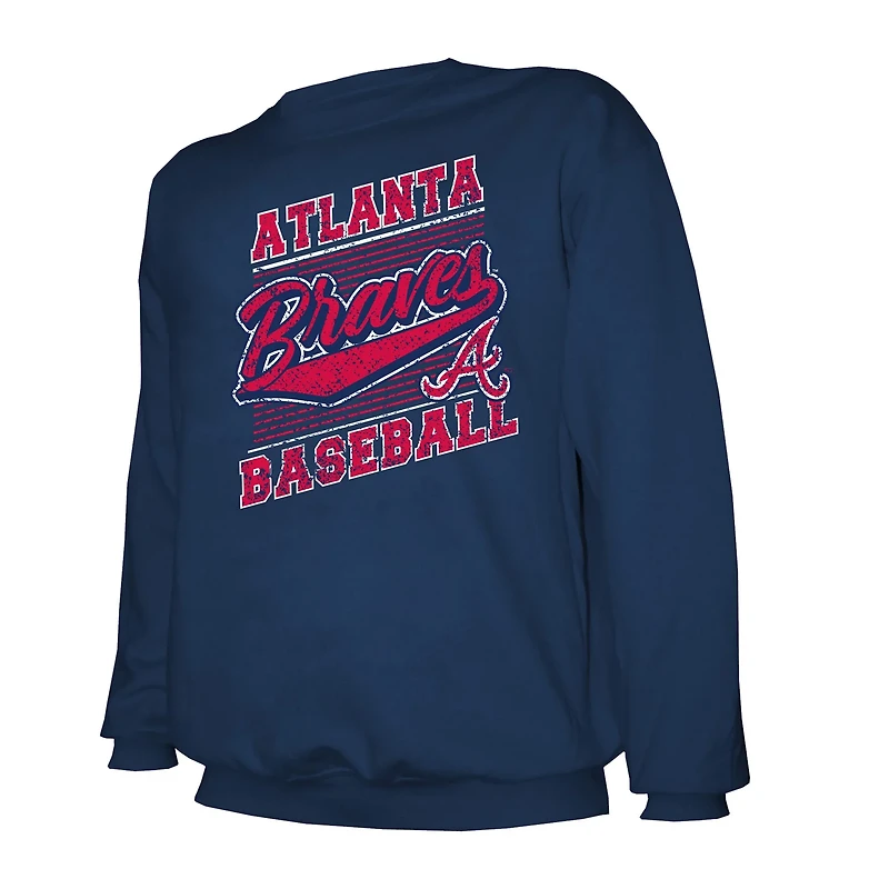 Stitches Atlanta Braves Lightweight Crew Sweatshirt