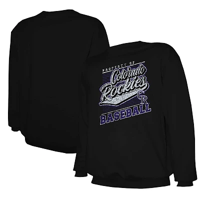 Stitches Colorado Rockies Lightweight Crew Sweatshirt