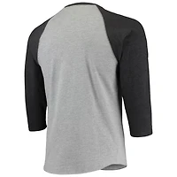 Stitches Heathered Gray Birmingham Barons Negro League Wordmark Raglan 3 4-Sleeve T-Shirt