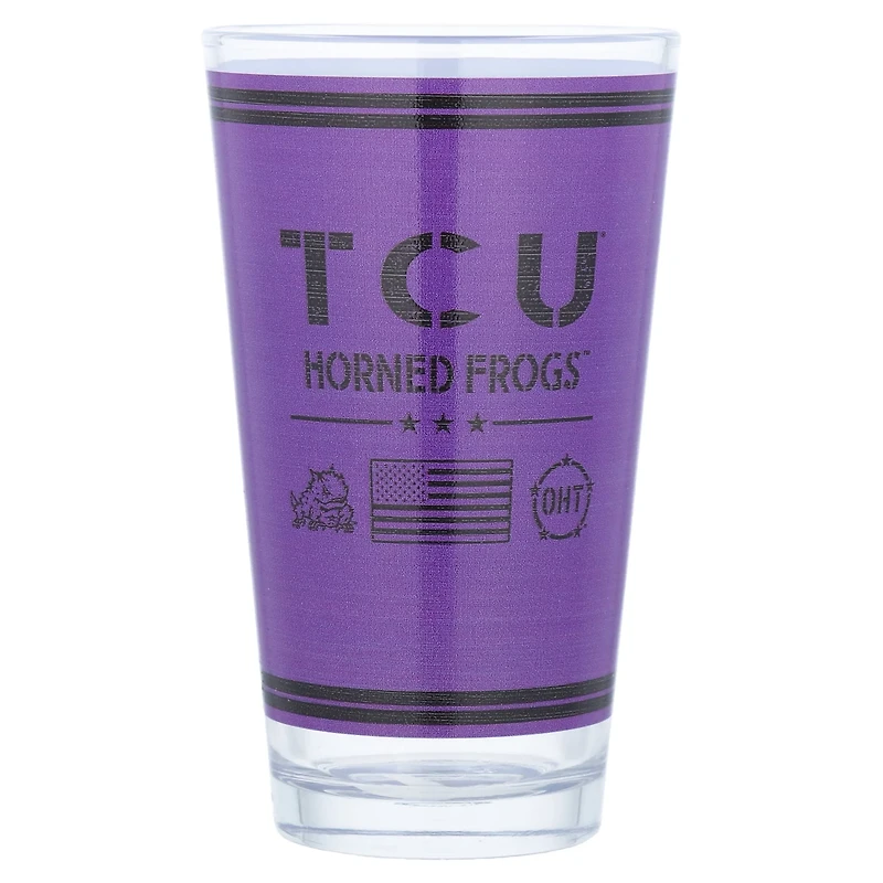 TCU Horned Frogs 16oz OHT Military Appreciation Pint Glass