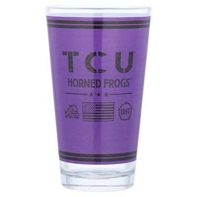 TCU Horned Frogs 16oz OHT Military Appreciation Pint Glass