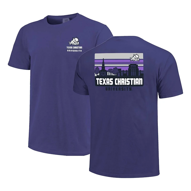 TCU Horned Frogs Striped Campus Skyline T-Shirt