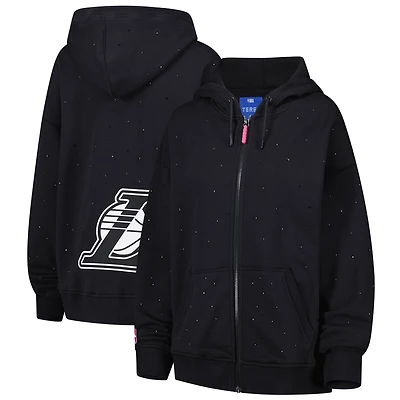 Terez Los Angeles Lakers Oversized Allover Gemstone Full-Zip Hoodie