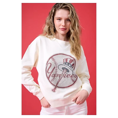 Terez New York Yankees Oversized Gemstone Logo Sweatshirt