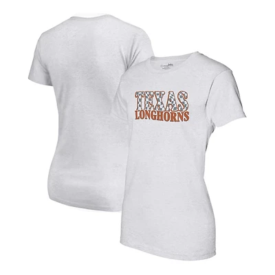 Texas Longhorns Checkered Team Name Wavy Tri-Blend T-Shirt