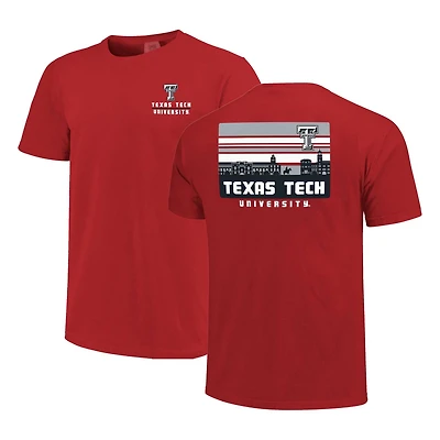 Texas Tech Raiders Striped Campus Skyline T-Shirt