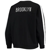 The Wild Collective Brooklyn Nets Perforated Logo Pullover Sweatshirt