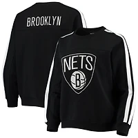 The Wild Collective Brooklyn Nets Perforated Logo Pullover Sweatshirt