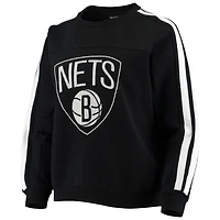 The Wild Collective Brooklyn Nets Perforated Logo Pullover Sweatshirt