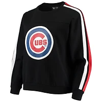 The Wild Collective Chicago Cubs Perforated Logo Pullover Sweatshirt