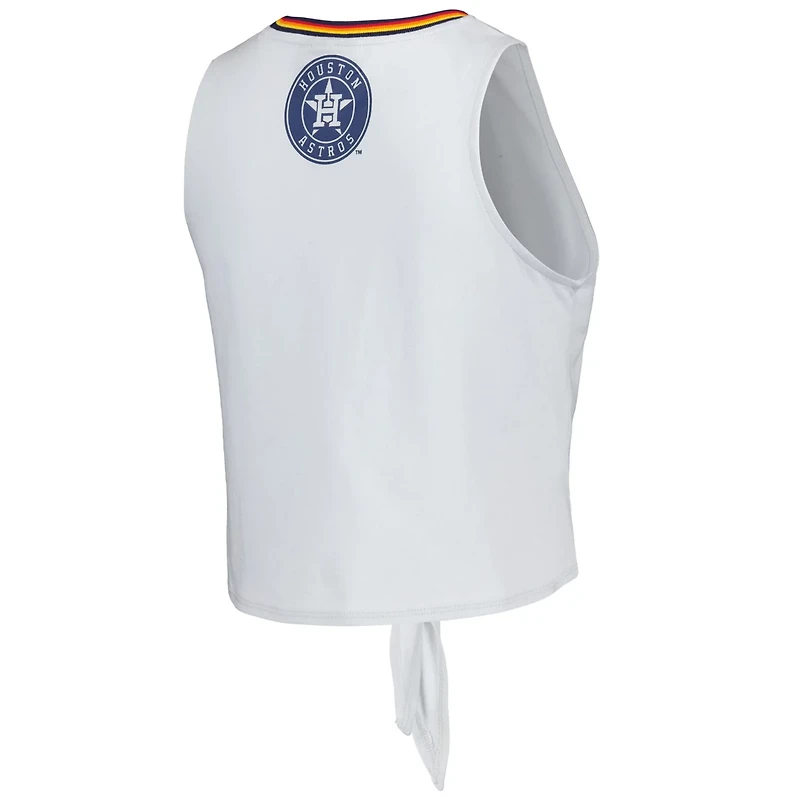 The Wild Collective Houston Astros Twisted Tie Front Tank Top