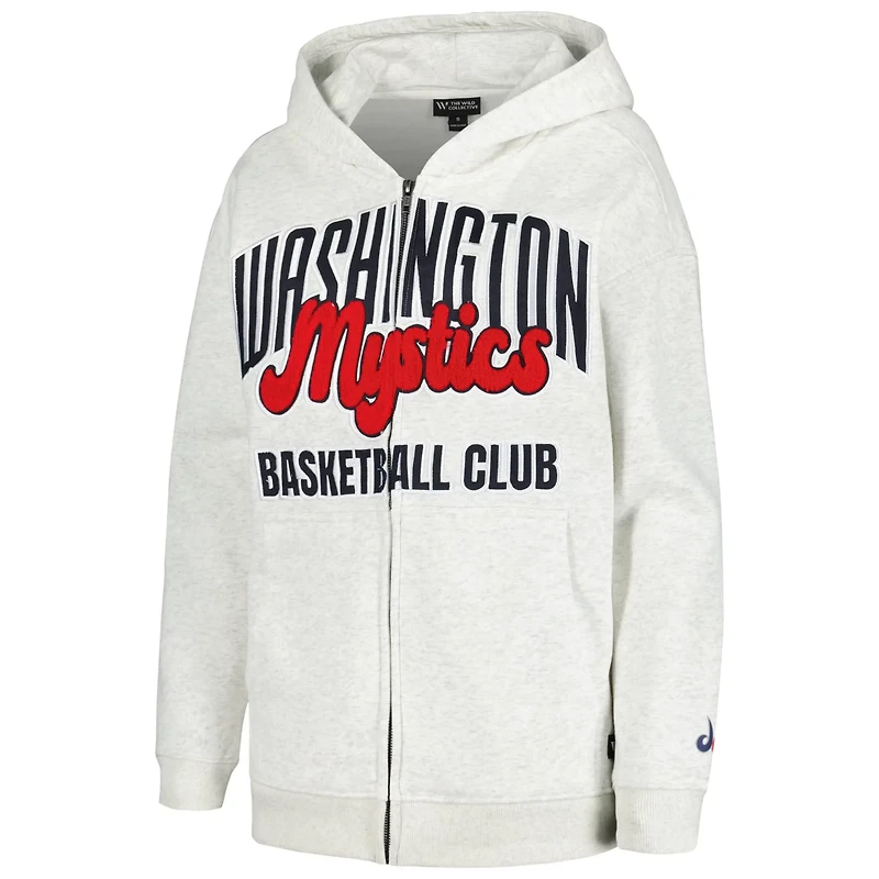 The Wild Collective Washington Mystics Washed Full-Zip Hoodie