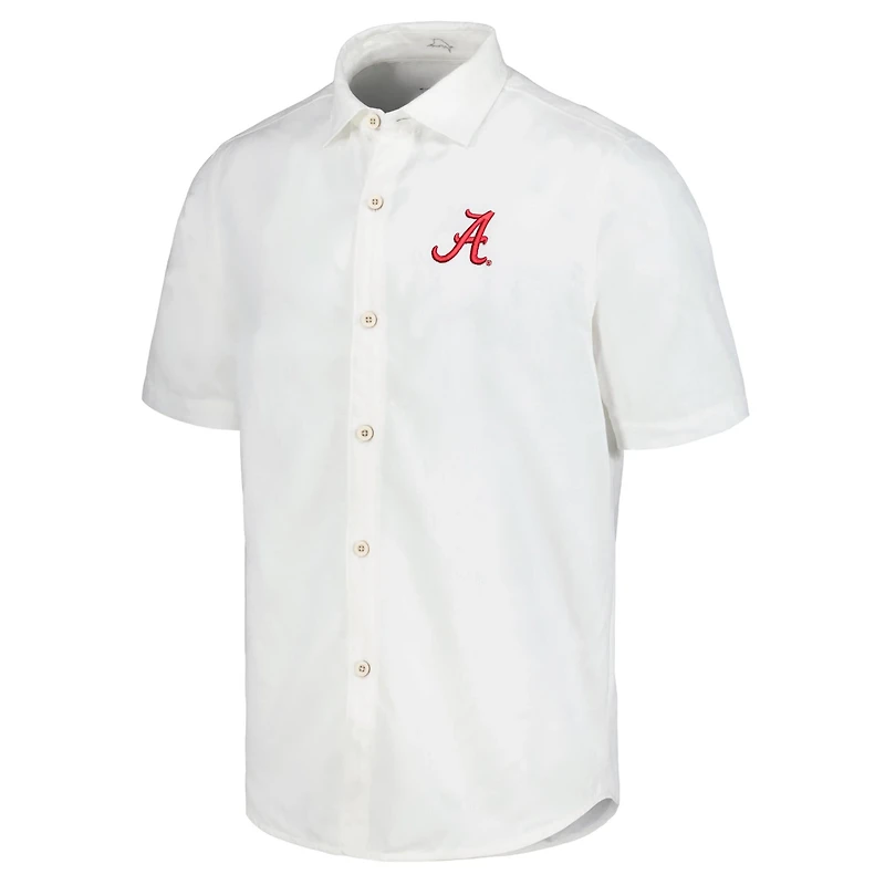 Tommy Bahama Alabama Crimson Tide Coconut Point Palm Vista IslandZone Camp Button-Up Shirt