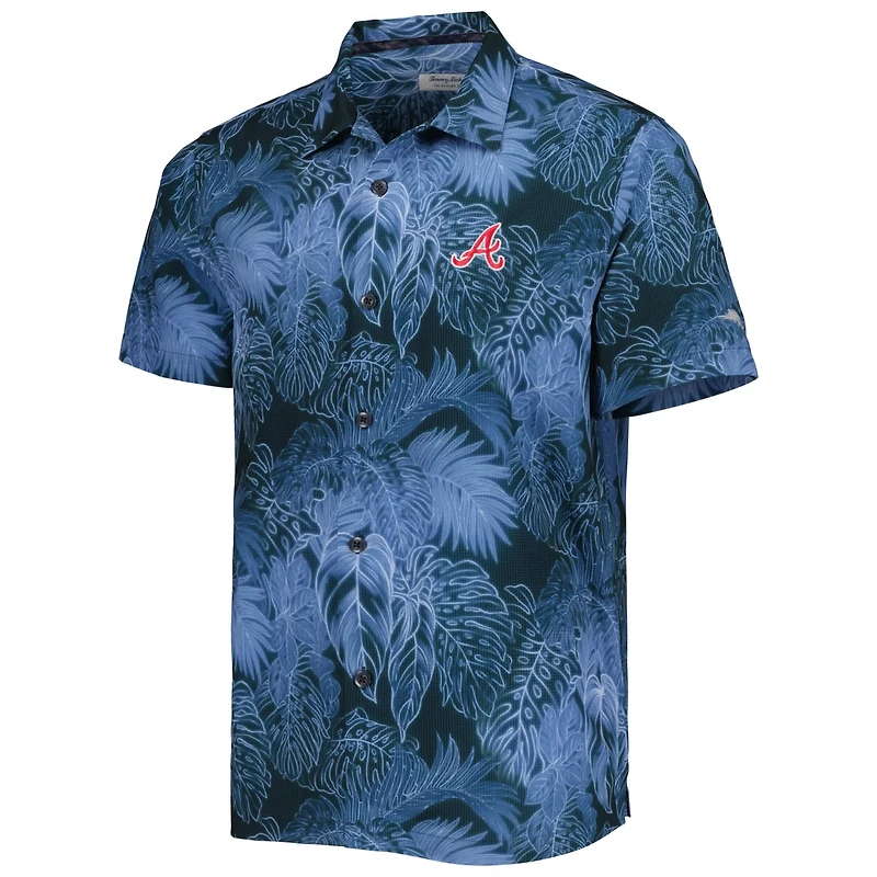 Tommy Bahama Atlanta Braves Coast Luminescent Fronds IslandZone Button-Up Camp Shirt